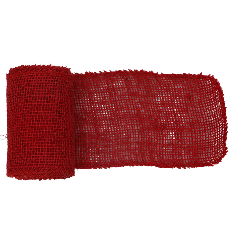 Red Burlap Roll 
